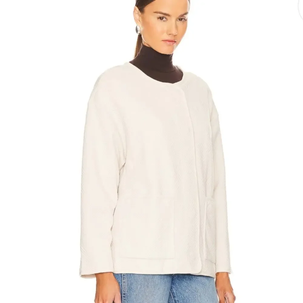 Sanctuary Paris Quilted Textured Knit Jacket Eco Natural Collarless NWT Small - Picture 3 of 14